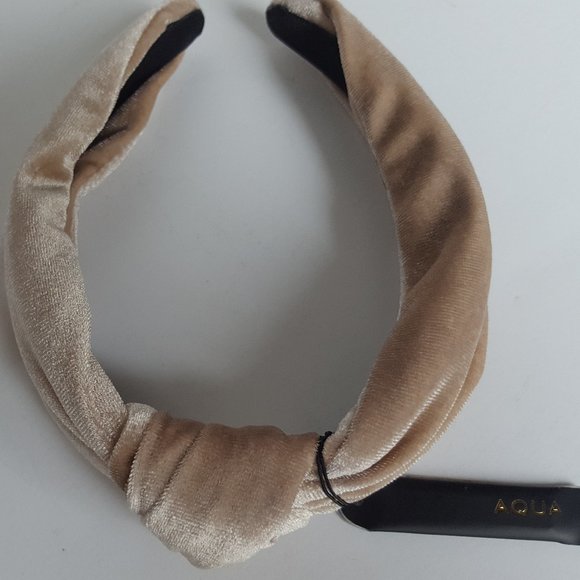 AQUA velvet knot wide headband turban - Picture 5 of 9